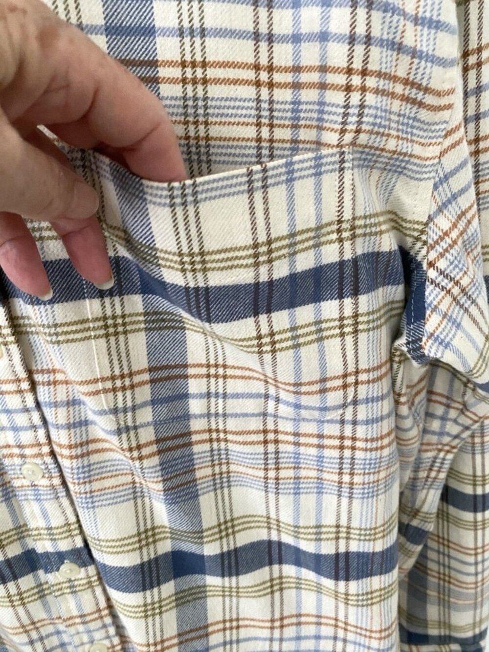 Pendleton Women’s Large 100% Cotton Plaid Flannel Shirt Blouse - Picture 3 of 7